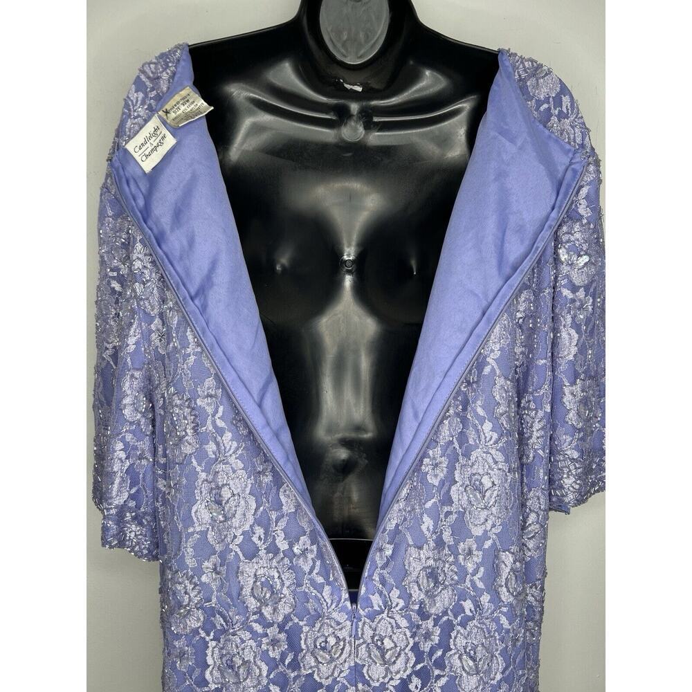Candlelight and Champagne Woman Lilac Sequins Beaded Blouse Top Women’s Size 32W - Picture 7 of 8